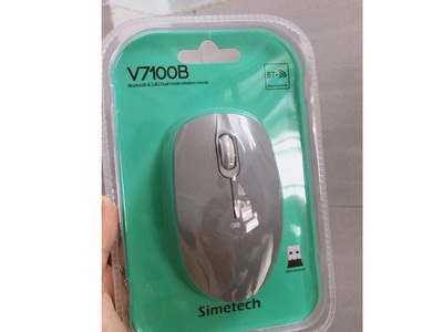 Chuột ko dây Simetech V7100B đa năng, dùng Bluetooth v5.0, Wireless 2.4GHz, Pin sạc 8