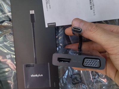 Cáp type C ra HDMI - VGA và USB - 3 trong 1 - Lenovo Thinkplus Type C USB-C 3-in-1 Adapter USB Hub, 1