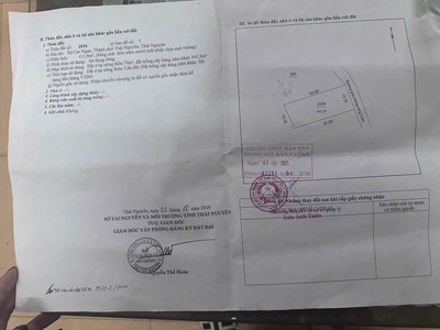 Chính chủ cần bán nhanh lô đất tại xã cao ngạn - tp thái nguyên. 0