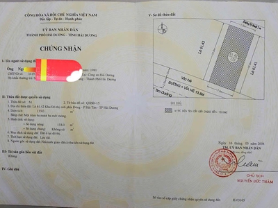 Bán đất mặt phố Hồng Châu, Hà Hải, TP HD, 133m2, mt 7m, hướng nam ghé tây, vị trí đẹp 3