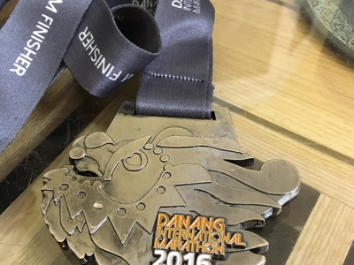 Medal Giải chạy Danang International Marathon 2016 hình đầu rồng, chất liệu hợp kim, kích thước đk 8 0