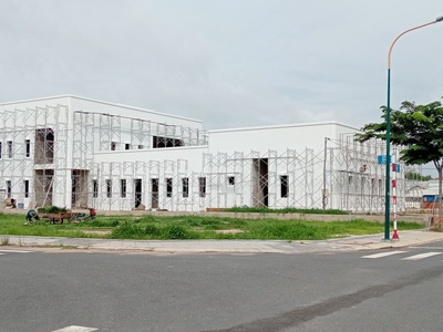 Nhà hòa lợi, bến cát, bình dương. 80m2 mặt dường 12m cần bán 3