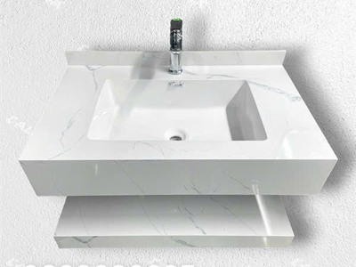 Bàn đá chậu âm 2 tầng treo nhà tắm 2