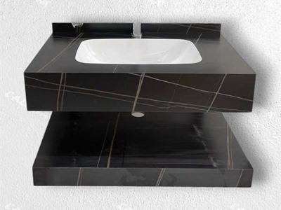 Bàn đá chậu âm 2 tầng treo nhà tắm 3