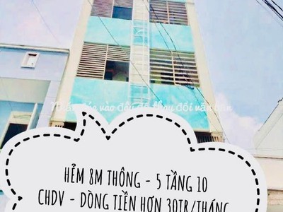 Ngay đhct - gần aeon mall - hẻm 7m sát mặt tiền- dòng tiền hơn 30tr - 5 tầng 10chdv giá nhỉnh 8tỷ 0