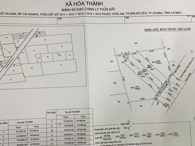 Chính chủ bán nhanh lô đất đẹp - giá tốt tại cái ngang - hoà thành - tp cà mau - cà mau 2