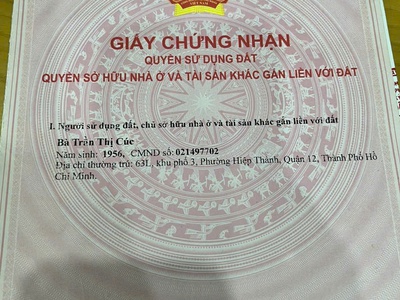 Bán nhà nguyễn ảnh thủ q12 - giữ sổ hồng gốc 1