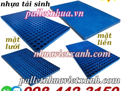 Pallet nhựa không chân 1000x600x35mm - nhựa tái sinh 0