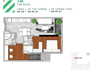 Căn hộ 2pngu 65m2 Urban Green 4ty113 đã gồm VAT - Tầng 22 0
