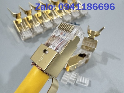 Hạt mạng Ancomteck chống nhiễu Cat8 SFTP ACT-F8S-P100 bọc lớp kim loại titan chống rỉ sét 5