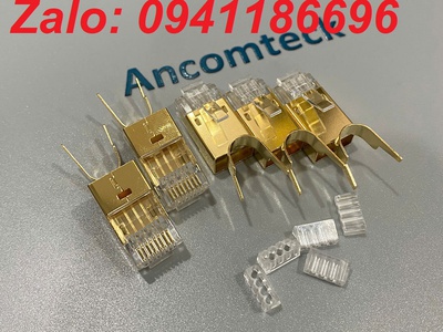 Hạt mạng Ancomteck chống nhiễu Cat8 SFTP ACT-F8S-P100 bọc lớp kim loại titan chống rỉ sét 6