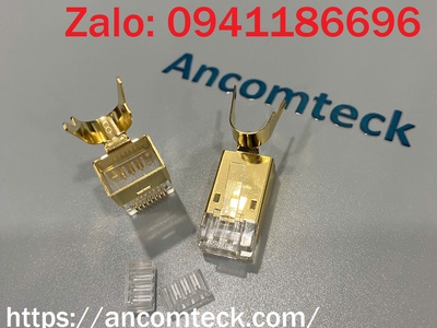 Hạt mạng Ancomteck chống nhiễu Cat8 SFTP ACT-F8S-P100 bọc lớp kim loại titan chống rỉ sét 0