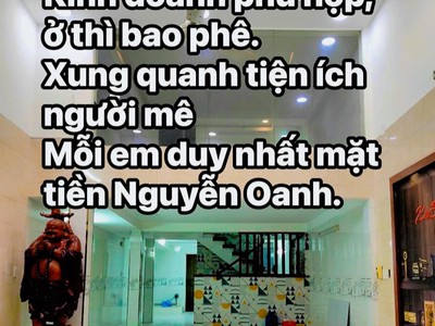 Bán nhà gó vấp 11.5 tỷ -  82 m2 - ngang lý tưởng   5m . nhà mặt tiền nguyễn oanh, gần bình thạnh, 0