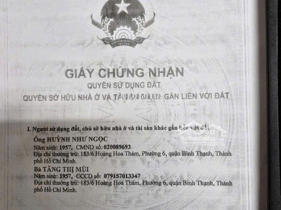 Siêu phẩm - giá tốt -  chính chủ - cần bán nhanh lô đất vip 183 đường hoàng hoa thám - bình thạnh 0