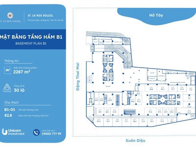 Bán sàn TTTM Uni Mall khối đế toà D . Le Roi Soleil 59 Xuân Diệu - Tây Hồ 2