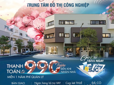 Nhà phố tại trung tâm tp thuận an chỉ 990tr, nhà hoàn thiện 0