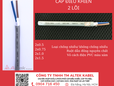 Cáp điều khiển 2x1.5, 2x1.0 Đà Nẵng, Hà Nội, Sài Gòn 0