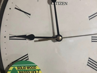 Đồng hồ kim trôi Citizen, máy đồng hồ Seiko, Nhật Bản, gỗ tự nhiên dày nặng, màu nâu sang trọng, chạ 1