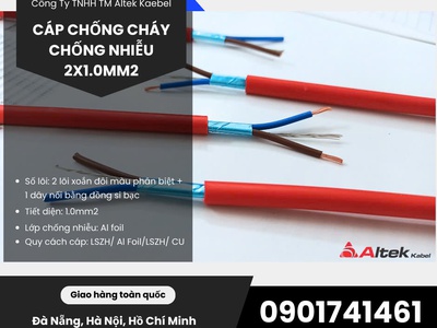 Cáp tín hiệu chống cháy, chống nhiễu 2x1.0mm2 hãng Altek Kabel Đức 2