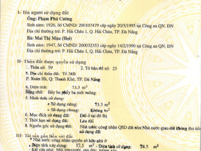 Chính chủ bán nhà đẹp kiệt 22/7 Lê Độ, phường Xuân Hà, quận Thanh Khê 7