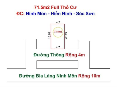 Chính chủ tìm khách sang tên hiển ninh, 71.5m2, mt5m, 1.35 tỷ, ô tô thông, sóc sơn. 2