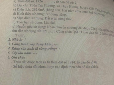 Bán đất Thụy Hương - Kiến Thụy - Hải Phòng 0