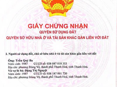 Đất đẹp - đầu tư sinh lời - chính chủ cần bán nhanh lô đất mb 80 tt tân phong, quảng xương, thanh 0