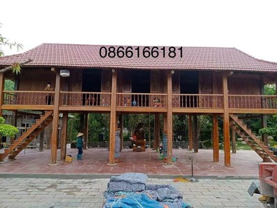 Nhà sàn gỗ đinh công tráng chuyên thi công, thiết kế lắp đặt chọn gói nhà gỗ theo yêu cầu 3