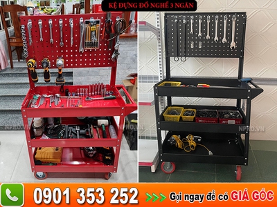 Kệ đồ nghề 3 khay 1 ngăn khóa 3