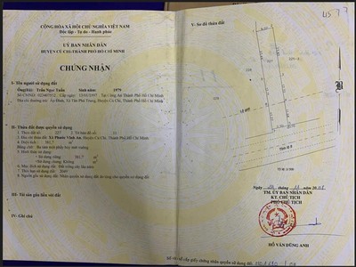 Đất đẹp - giá tốt - chính chủ bán lô đất tại đường tỉnh lộ 8, xã phước vĩnh an, củ chi, hcm 0