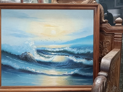 Tranh sơn dầu Sóng ! 1