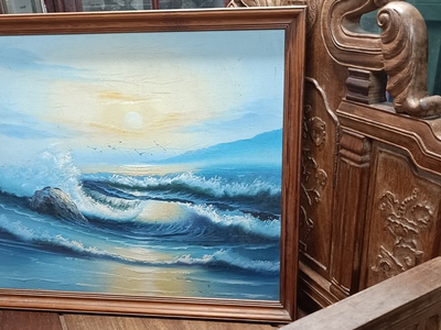 Tranh sơn dầu Sóng ! 2