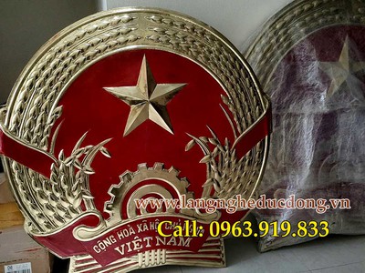 Quốc huy Đường kính 120cm bằng đồng vàng thúc nổi, quốc huy bằng đồng 0