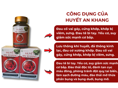 Bị đau nhức xương khớp, chuột rút hãy dùng Huyết An Khang minh thông 0