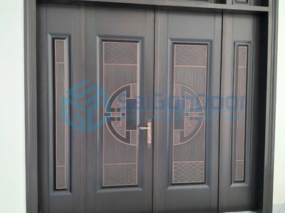 Cửa thép vân gỗ chất lượng cao 0