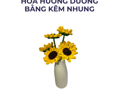 Hoa hướng dương bằng kẽm nhung Thetis Store 0