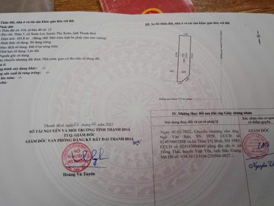 Chính chủ cần bán nhanh lô đất đẹp tại xã xuân lai, huyện thọ xuân, tỉnh thanh hóa 4