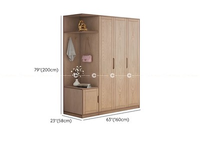 Tủ Quần Áo Gỗ Tự Nhiên Kiểu Tối Giản Thanh Lịch 2