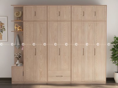 Tủ Quần Áo Gỗ Tự Nhiên Kiểu Tối Giản Thanh Lịch 4