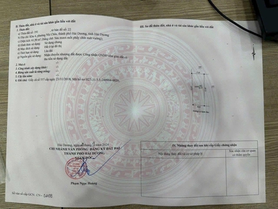 Bán đất tặng nhà cấp 4 mặt phố Lý Quốc Bảo, TP HD, 62m2, mt 4.63m, hướng nam, 2.72 tỷ 2