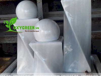 Bộ 3 trụ đá bi xoay mini trang trí nội ngoại thất 3