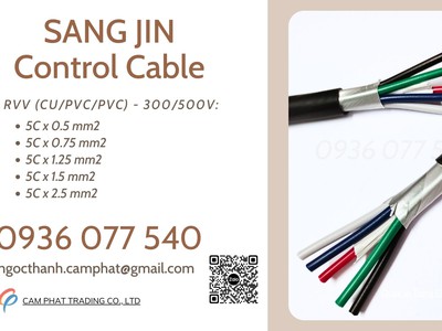 Cáp điều khiển 5 x 0.75 mm2 - không lưới chống nhiễu Sangjin RVV 2