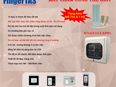 Cung cấp máy chấm công thẻ giấy RJ 9900A/N giá sieu rẻ 0