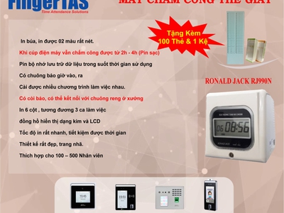 Cung cấp máy chấm công thẻ giấy RJ 9900A/N giá sieu rẻ 1