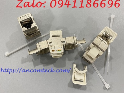 Phân phối sẵn kho ModulJack Ổ cắm mạng Cat6A/Cat7 STP Hãng Ancomteck mã ACT-S6A-T001, ACT-S7-002 3