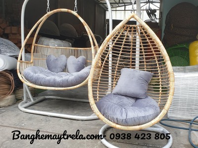 Ghế xích đu mây tự nhiên treo trần nhà- Xích đu mây tre đan 0