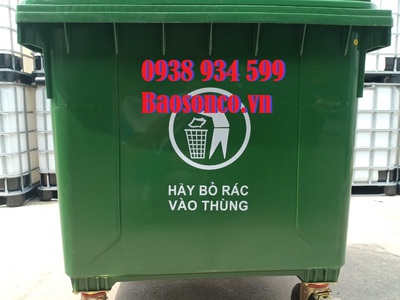 Xe thu gom rác đẩy tay 1100 lít, thùng rác công cộng 1100l 0