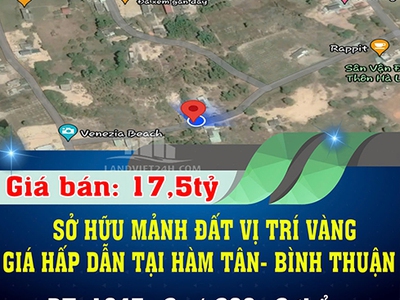 Cơ hội sở hữu mảnh đất vị trí vàng   giá hấp dẫn tại hàm tân- bình thuận... 0