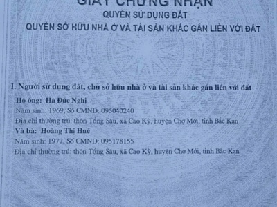 Chính chủ cần bán nhanh mản đất tại cao kỳ, chợ mới 2