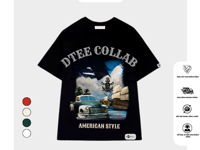 Áo Thun Oversize STYLE MỸ DTee Collab DT01 Form Rộng Unisex   Thời Trang Cho Nam Nữ 0